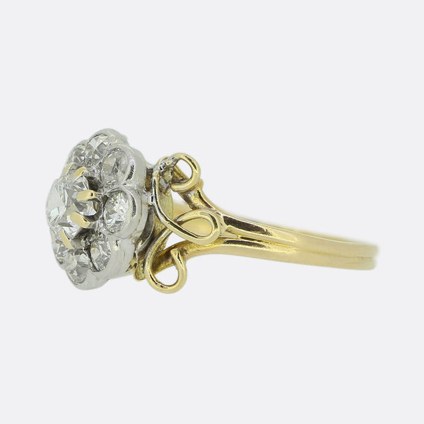 Victorian 0.70 Carat Old Cut Diamond Cluster Ring