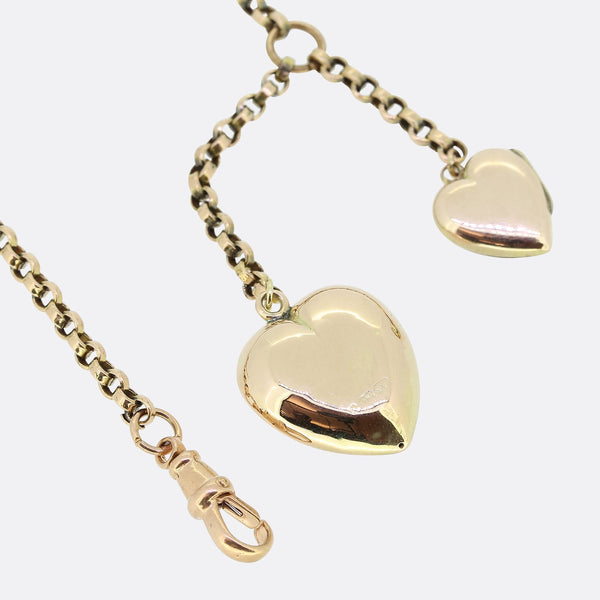 Vintage Bleeding Heart Charm Necklace