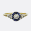 Art Deco Sapphire and Diamond Target Ring