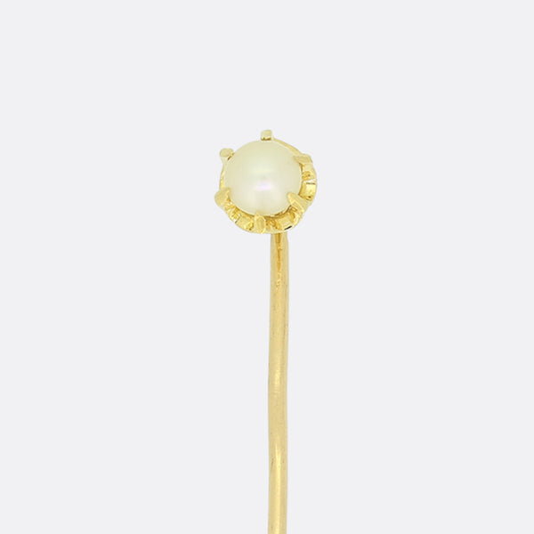 French Antique Pearl Stick Pin