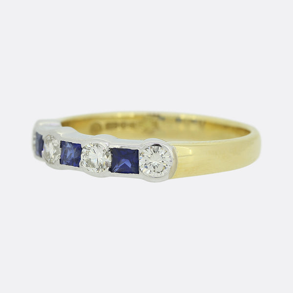 Sapphire and Diamond Seven Stone Ring