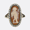 Antique French Cameo and Rose Cut Diamond Ring