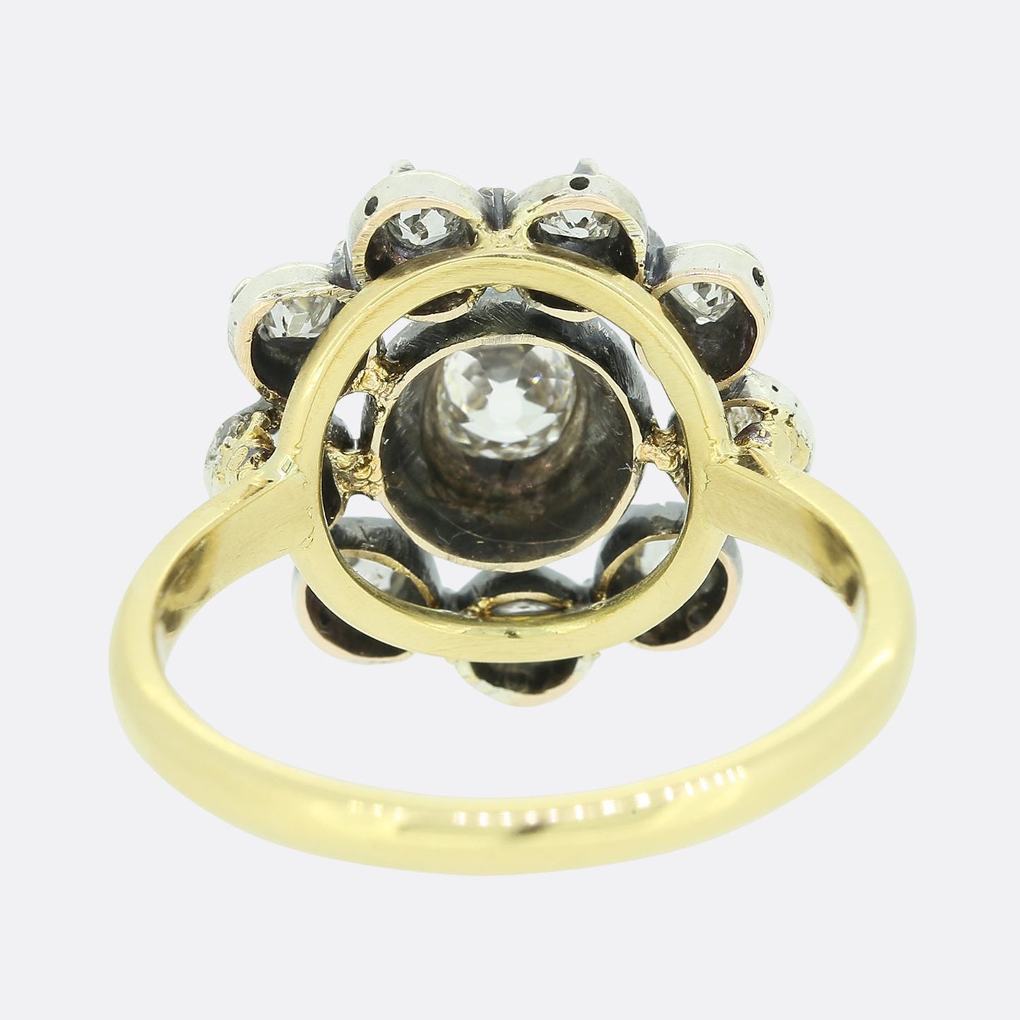 Victorian 0.85 Carat Old Cut Diamond Cluster Ring