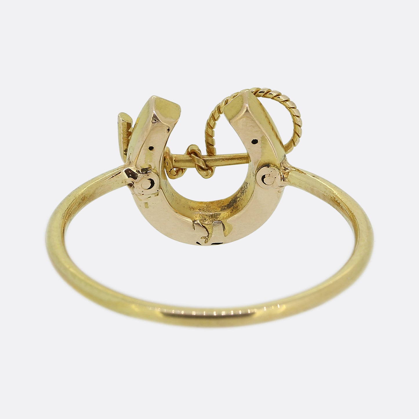 Victorian Gem Set Horseshoe and Riding Crop Ring