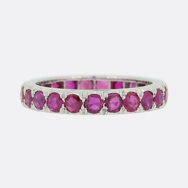 Natural Ruby Full Eternity Ring Size L 1/2 (52)