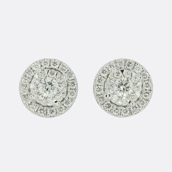 Mappin & Webb 0.30 Carat Diamond Halo Stud Earrings