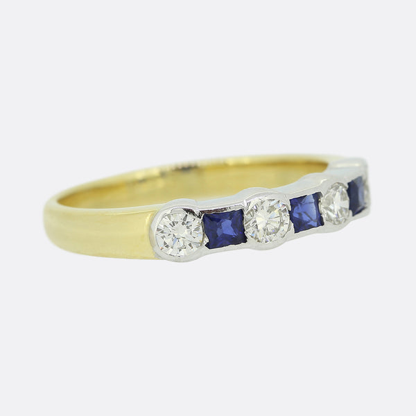 Sapphire and Diamond Seven Stone Ring