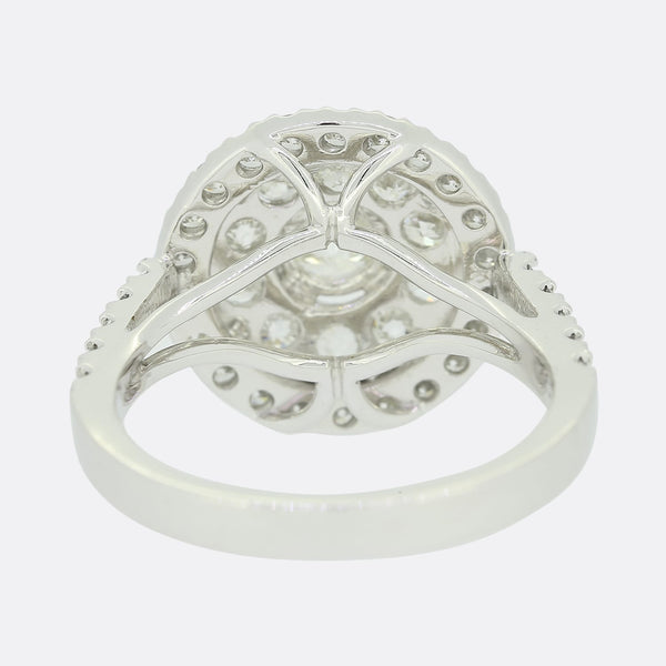 1.70 Carat Diamond Halo Engagement Ring