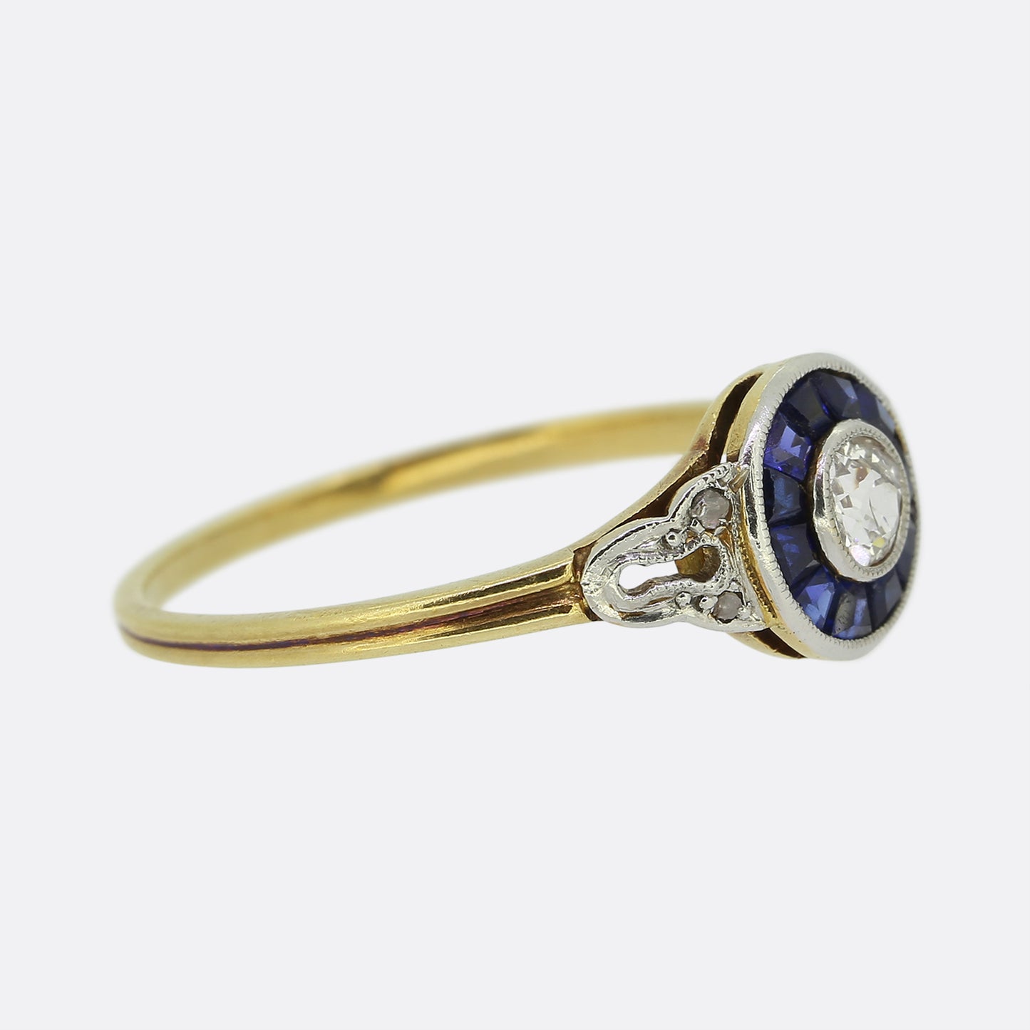 Art Deco Sapphire and Diamond Target Ring