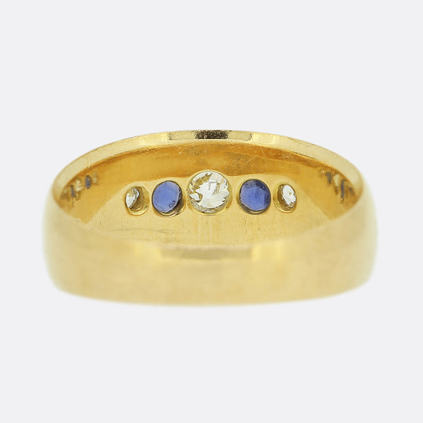 Victorian Sapphire and Diamond Five Stone Ring