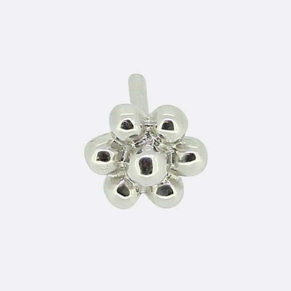 Maria Tash Invisible Diamond Threaded Stud Earring with Diamond Back