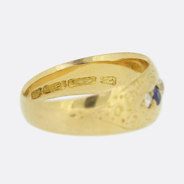 Victorian Sapphire and Diamond Five Stone Ring
