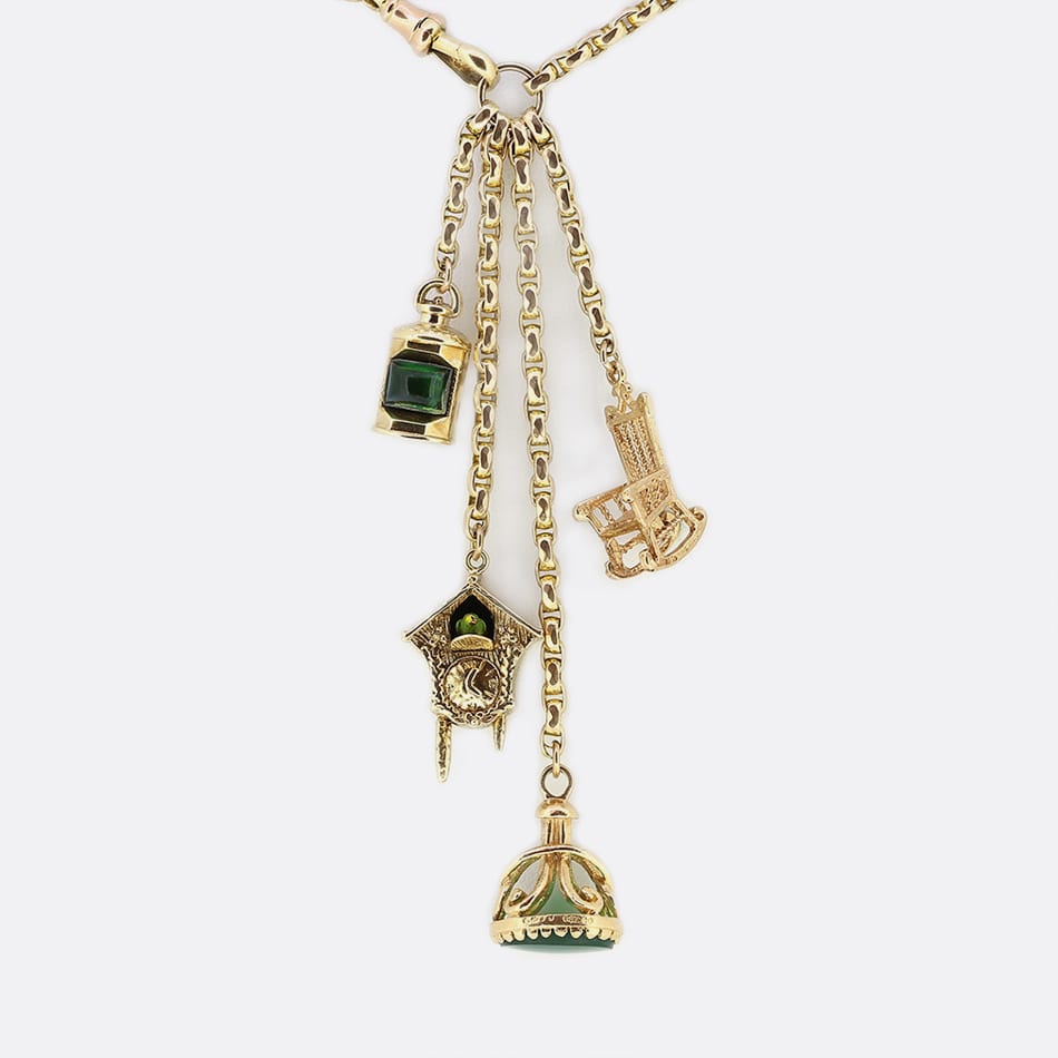 Vintage Green With Envy Charm Necklace