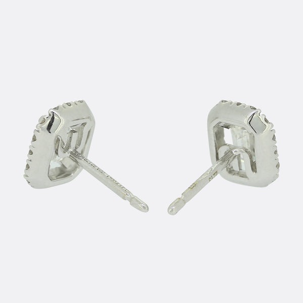 Wempe 0.84 Carat Emerald Cut 'One' Diamond Stud Earrings