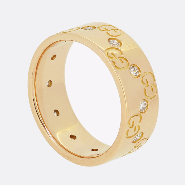 Gucci Diamond Icon Ring Size K 50
