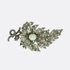 Victorian Old Cut Diamond and Natural Pearl Flower Brooch