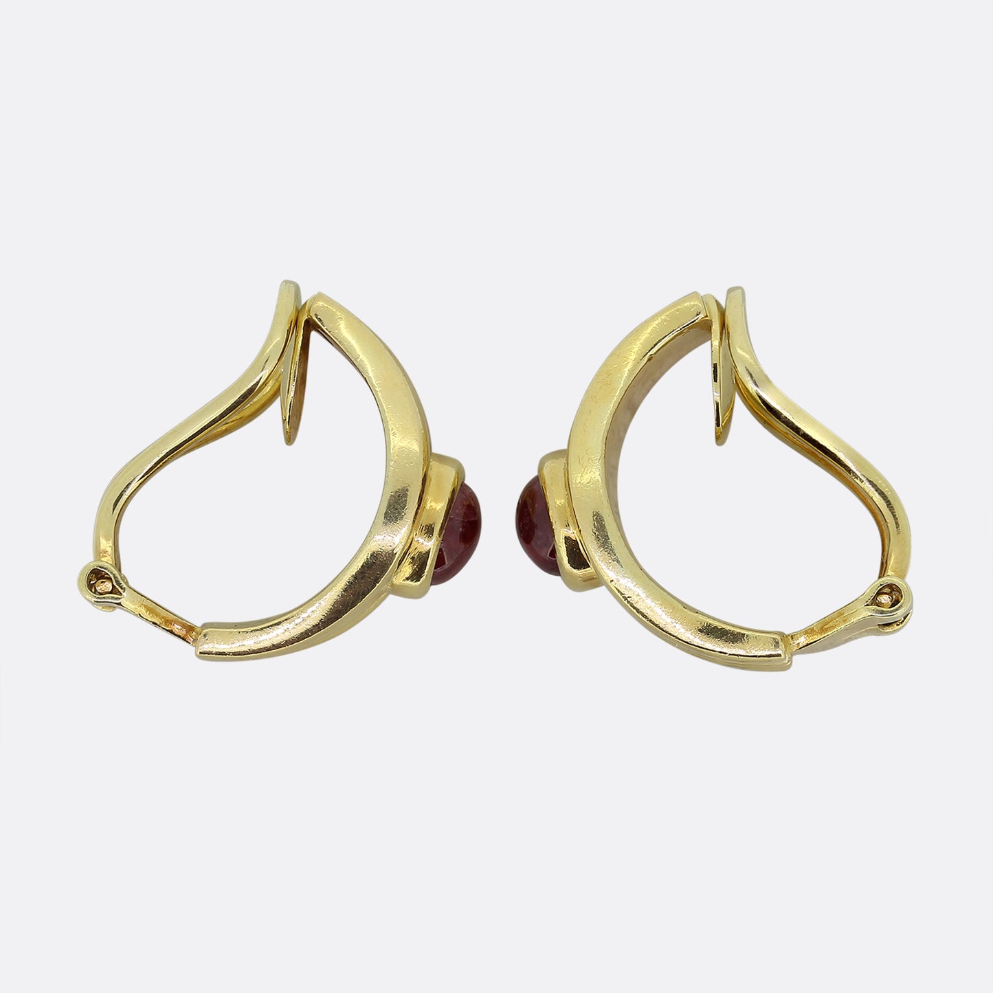 Boucheron 1970s Cabochon Ruby Earrings