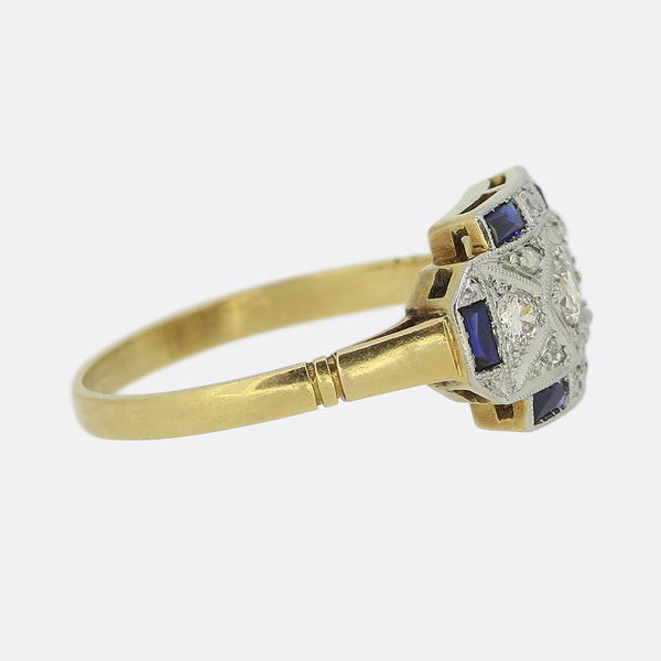 Art Deco Sapphire and Diamond Ring