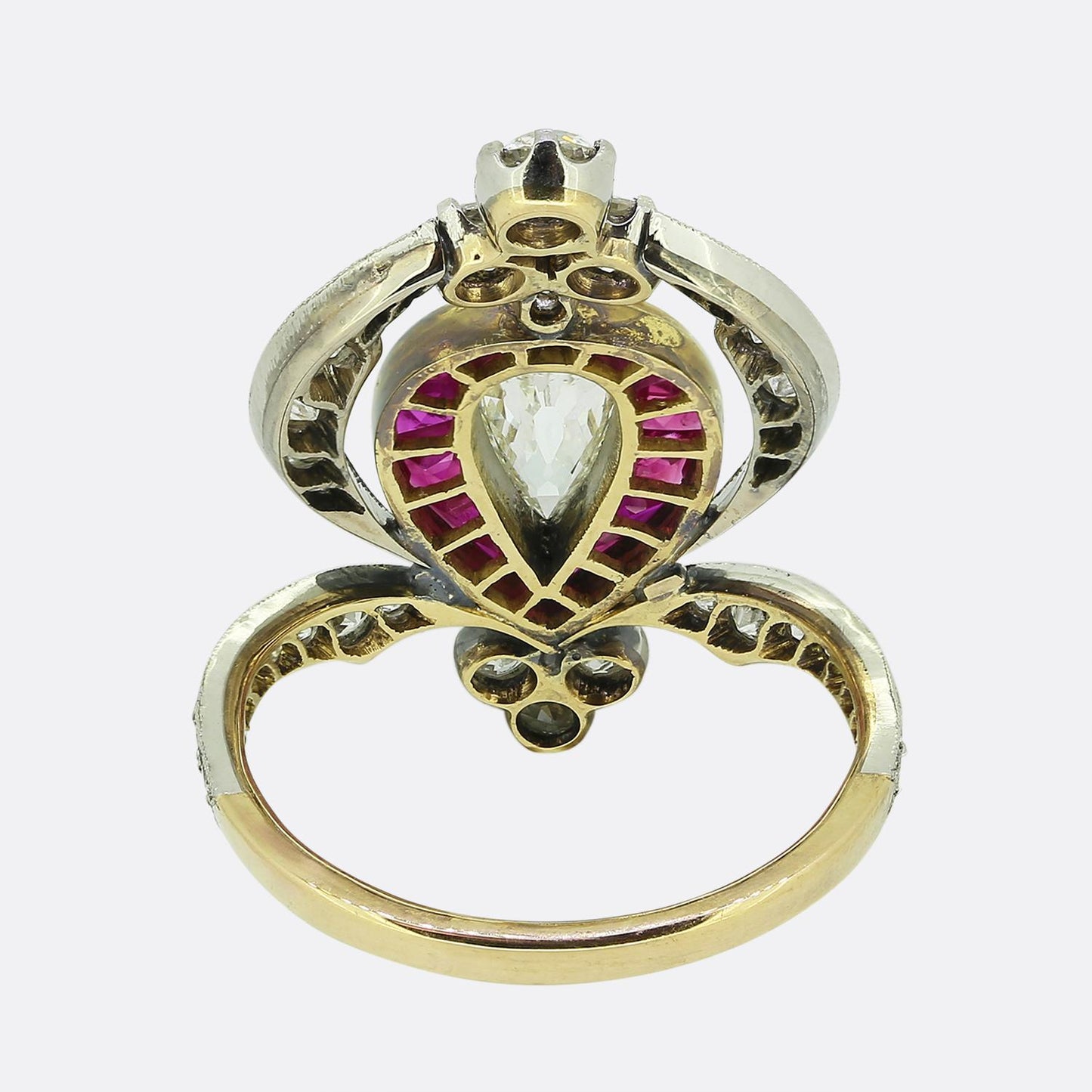 Art Nouveau Ruby and Diamond Dress Ring