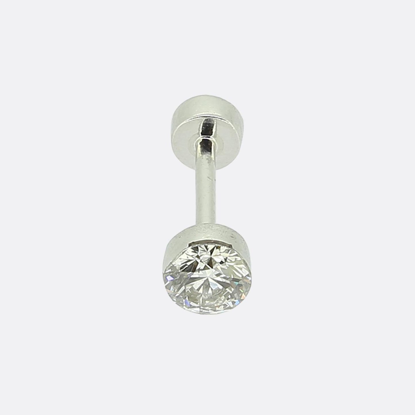 Maria Tash Invisible Diamond Threaded Stud Earring with Diamond Back