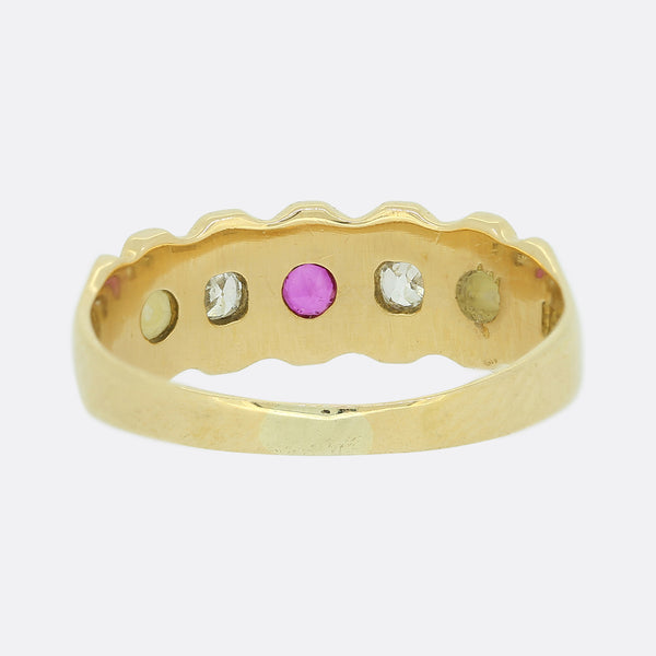 Victorian Ruby Pearl and Diamond Ring