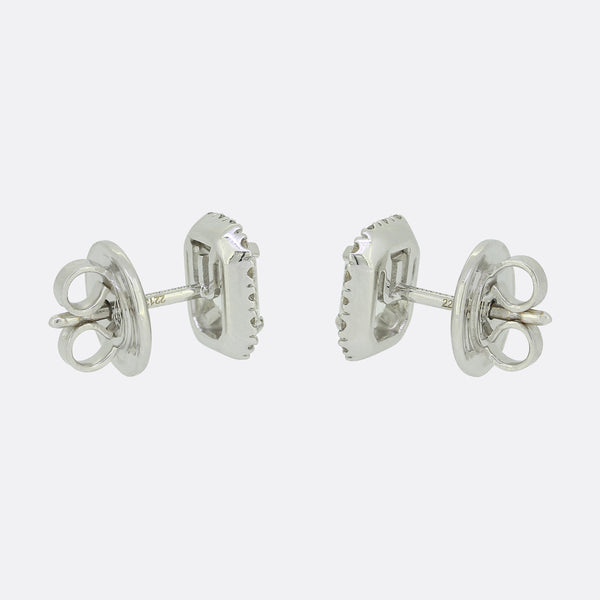 Wempe 0.84 Carat Emerald Cut 'One' Diamond Stud Earrings