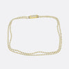 Vintage Cultured Pearl Double Row Necklace and Diamond Clasp