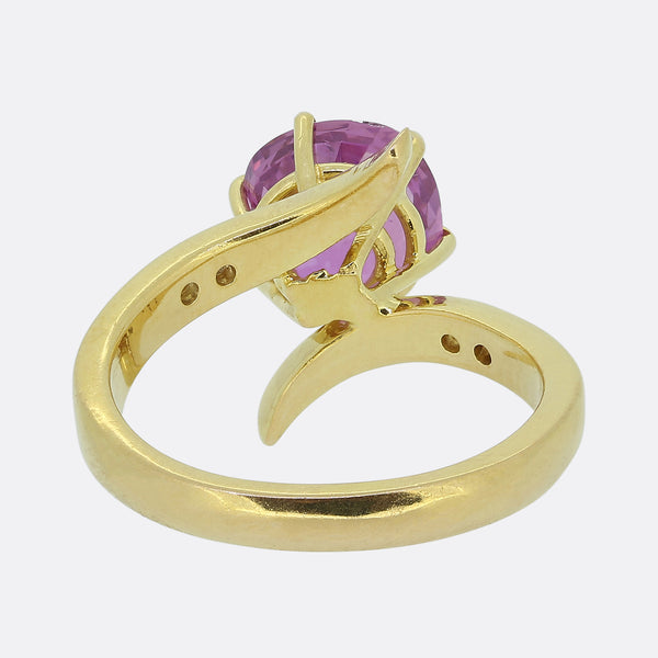 Vintage Purple Sapphire and Diamond Ring