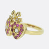 Edwardian Ruby and Diamond Double Heart Ring