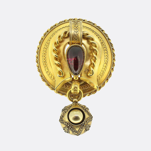 Victorian Carbuncle Brooch