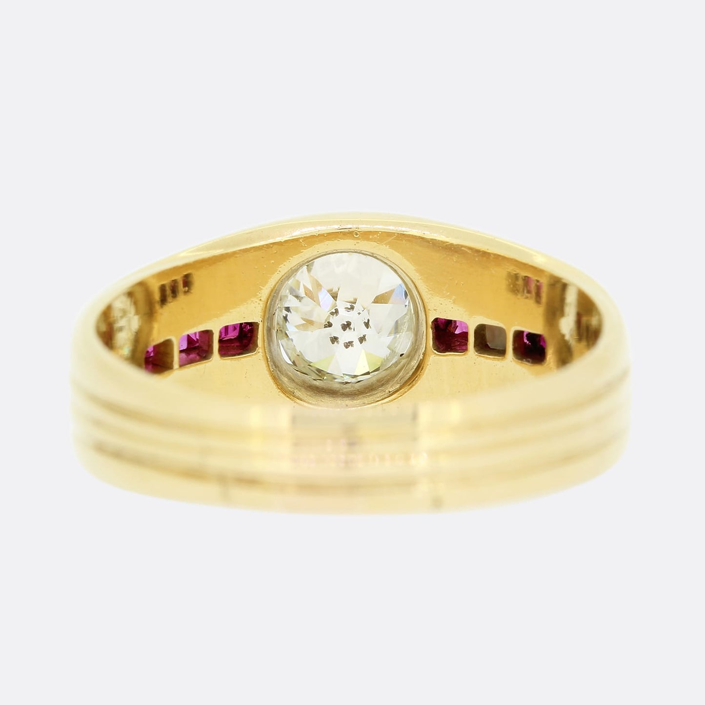 Edwardian 0.65 Carat Diamond and Ruby Ring