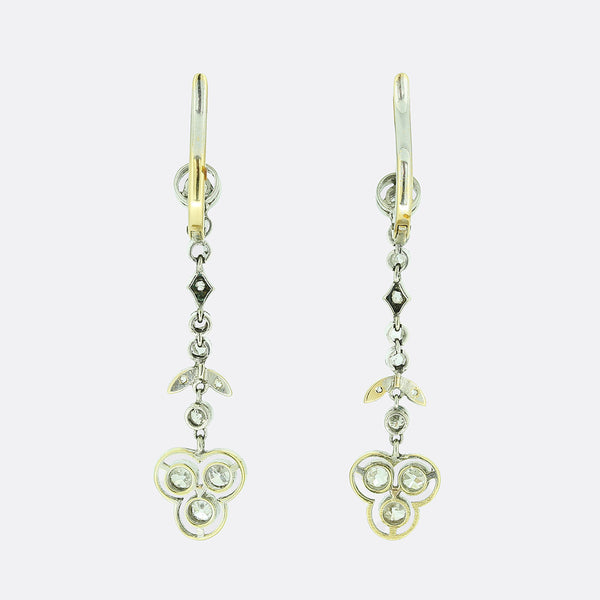 Edwardian Diamond Drop Earrings