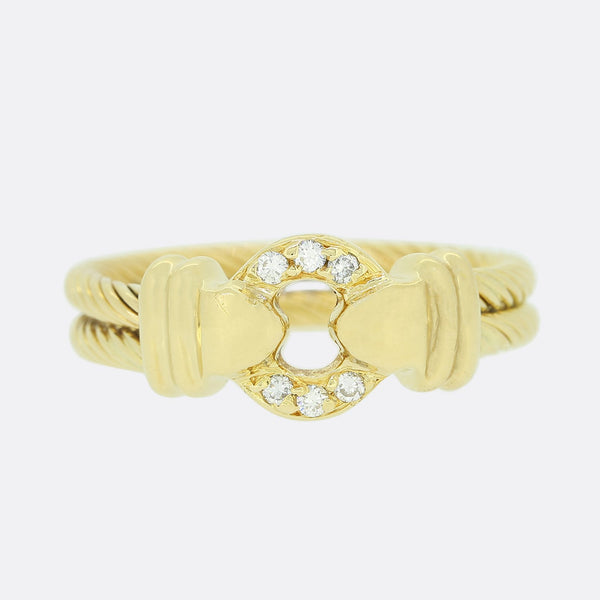 Diamond Rope Double Band Ring
