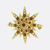 Vintage Seedpearl and Garnet Starburst Brooch