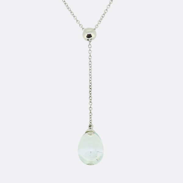 Tiffany & Co. Aquamarine Drop Pendant Necklace