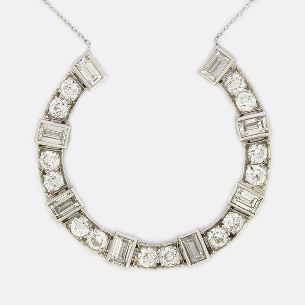 3.00 Carat Diamond Horseshoe Necklace