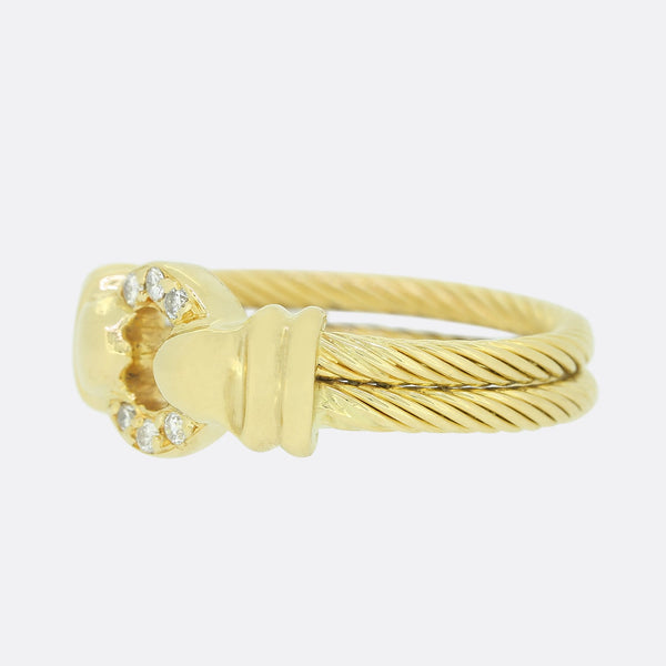 Diamond Rope Double Band Ring