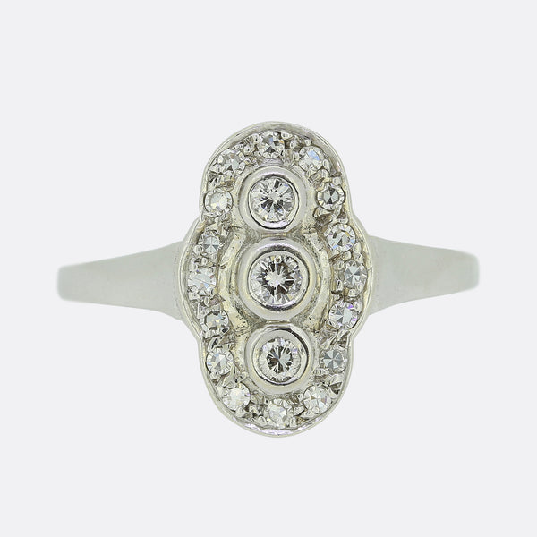 Art Deco Style Diamond Cluster Ring