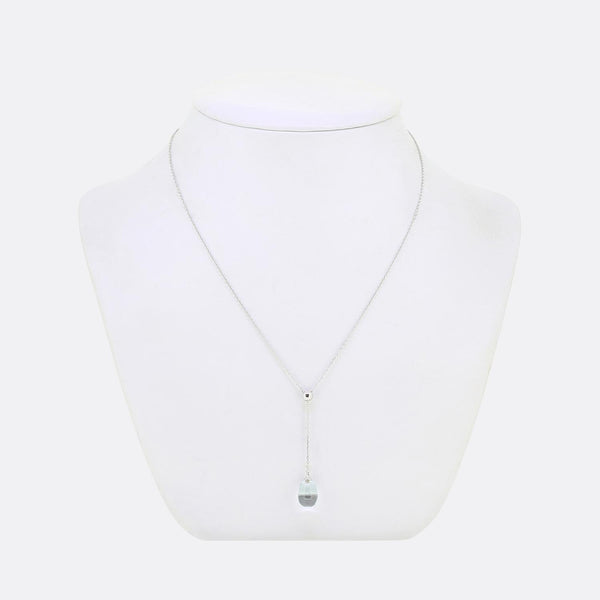 Tiffany & Co. Aquamarine Drop Pendant Necklace