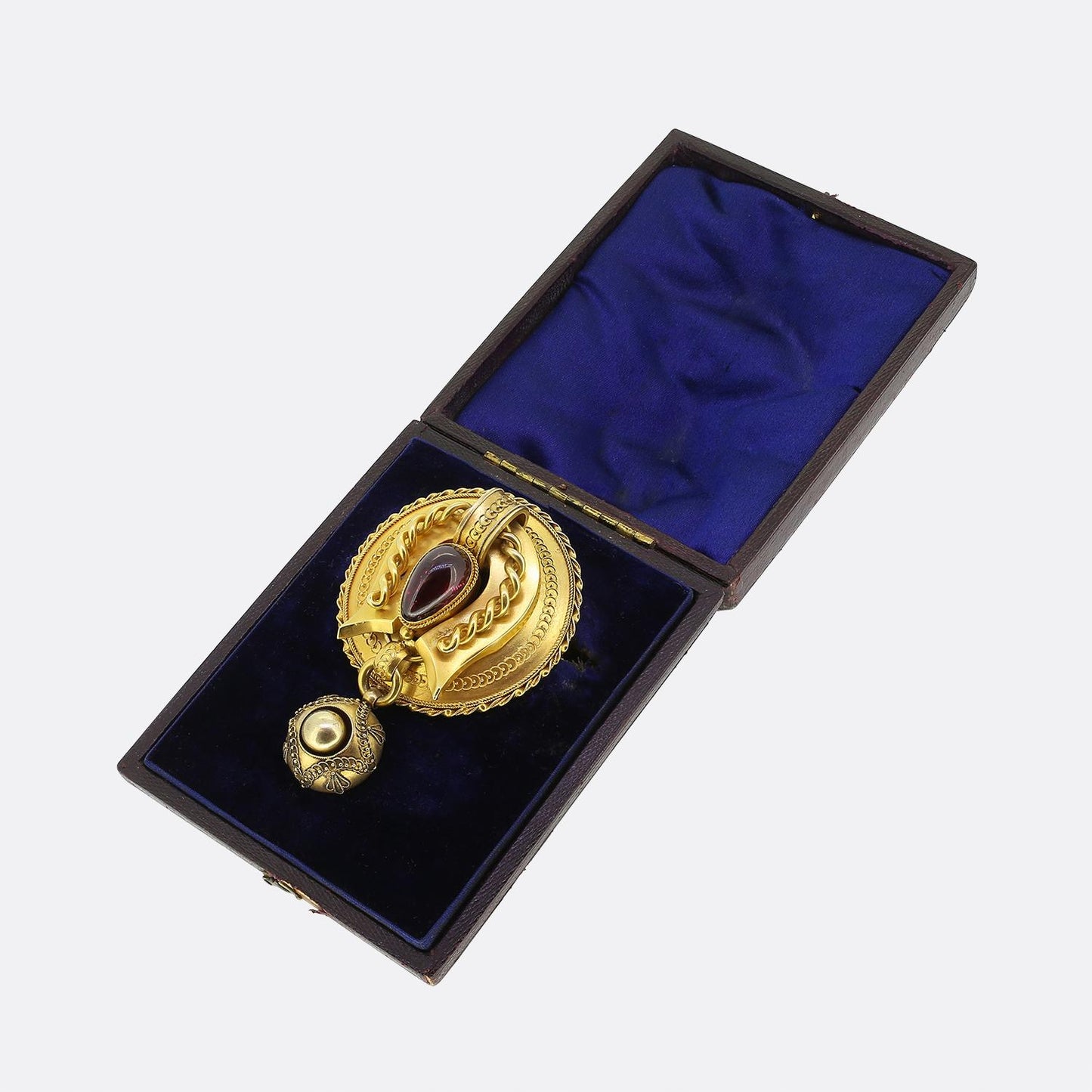 Victorian Carbuncle Brooch