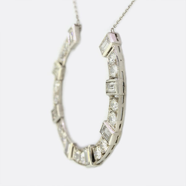 3.00 Carat Diamond Horseshoe Necklace