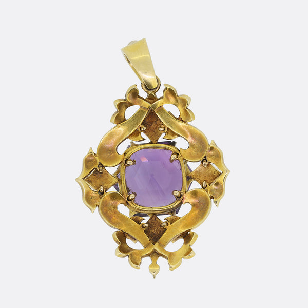 Victorian Amethyst and Pearl Pendant