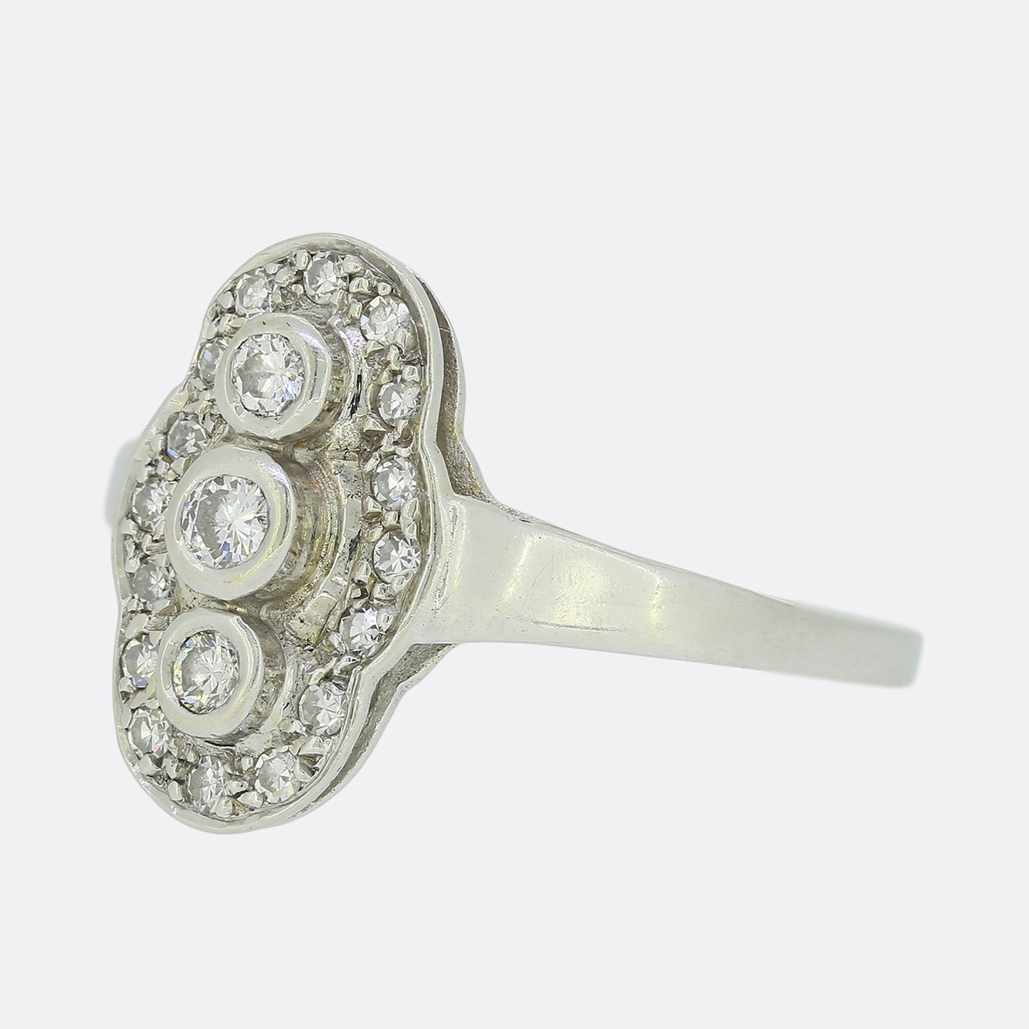 Art Deco Style Diamond Cluster Ring