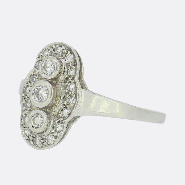 Art Deco Style Diamond Cluster Ring