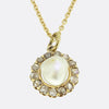 Victorian Pearl and Diamond Pendant Necklace