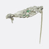 Art Deco Emerald and Diamond Flower Vase Brooch