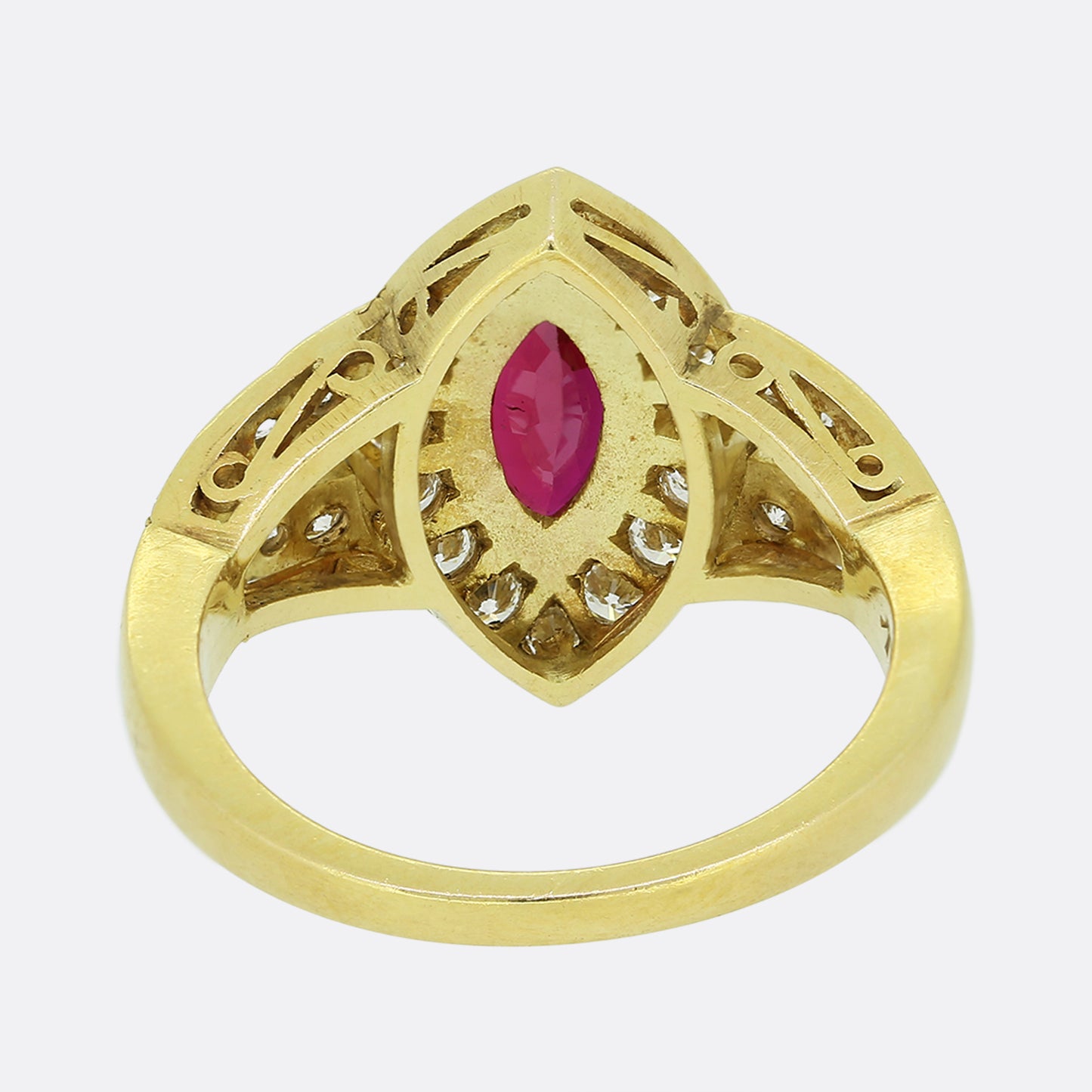 Ruby and Diamond Navette Ring