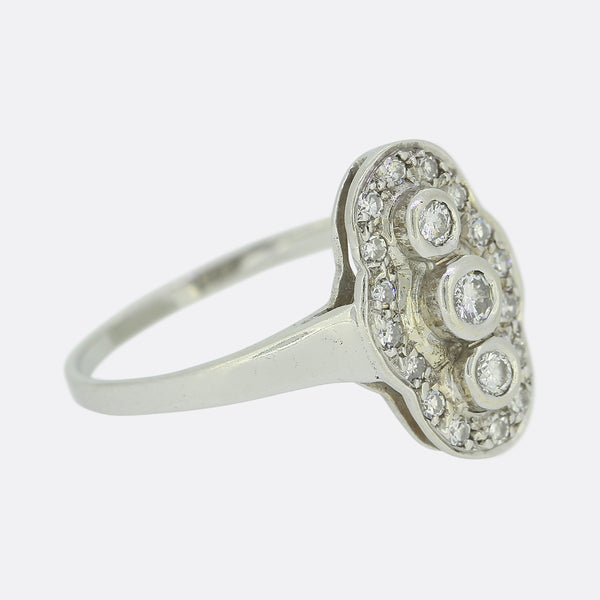 Art Deco Style Diamond Cluster Ring