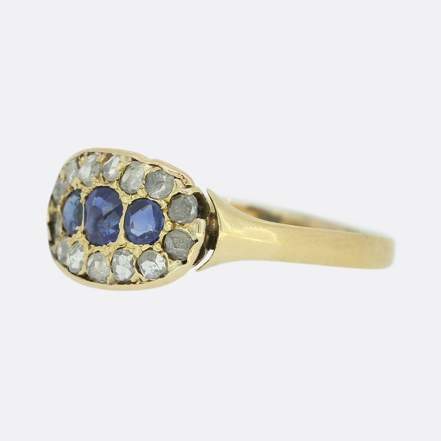 Victorian Sapphire and Diamond Cluster Ring