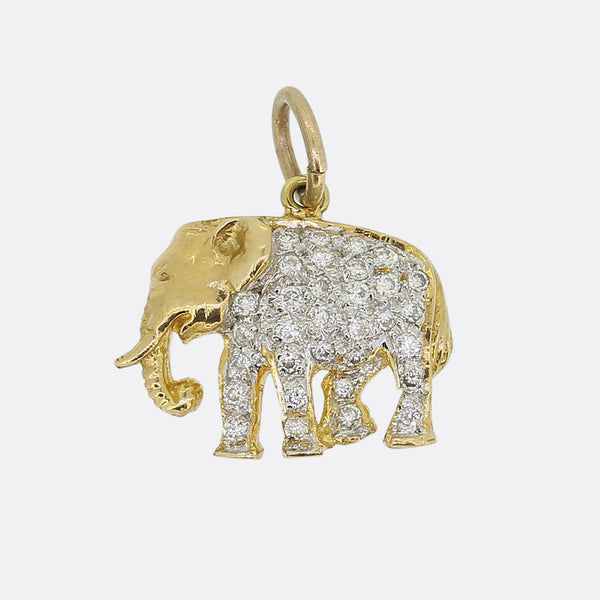 Pavé Diamond Set Elephant Pendant